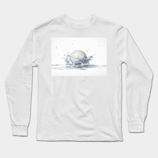 Golf ball splashing into water, artwork (F010/6364) Long Sleeve T-Shirt